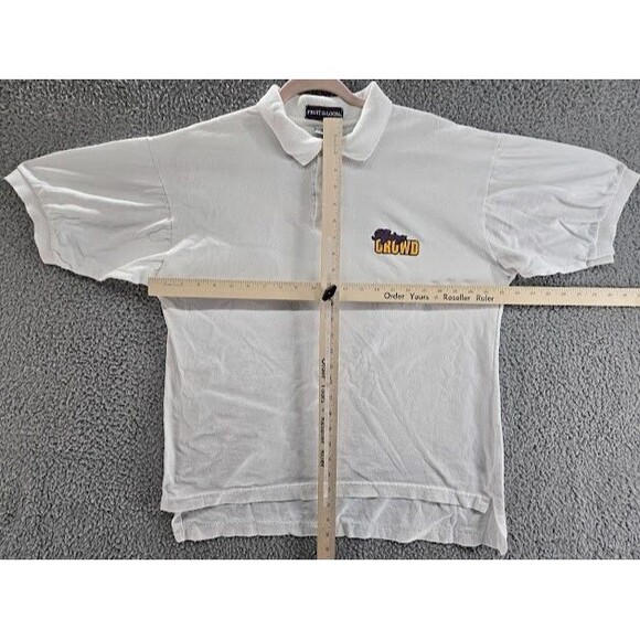 Vintage Flying Crowd Sailing Polo Shirt Mens Large White Sailboat Double Sided - Picture 6 of 6